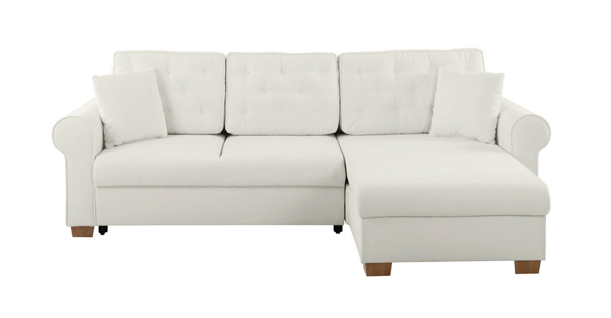 ECKSOFA in Hellgrau  - Buchefarben/Hellgrau, Design, Holz/Textil (266/161cm) - MID.YOU