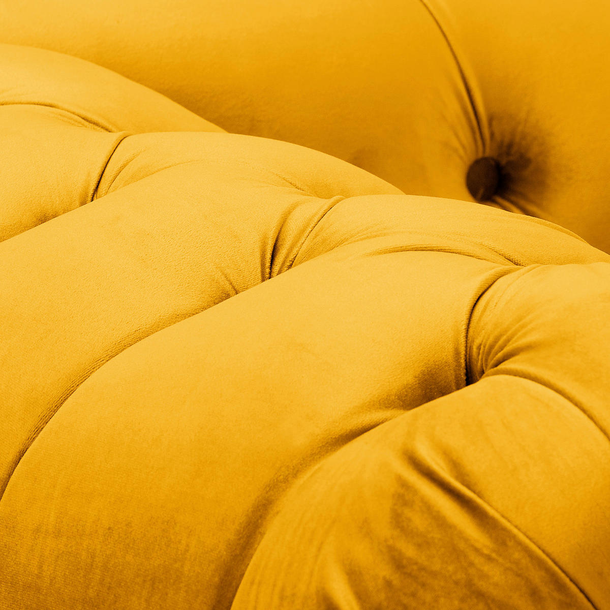 RÉCAMIERE Pako in Samt Senfgelb  - Senfgelb/Braun, Design, Holz/Textil (185/93/75cm) - Livetastic