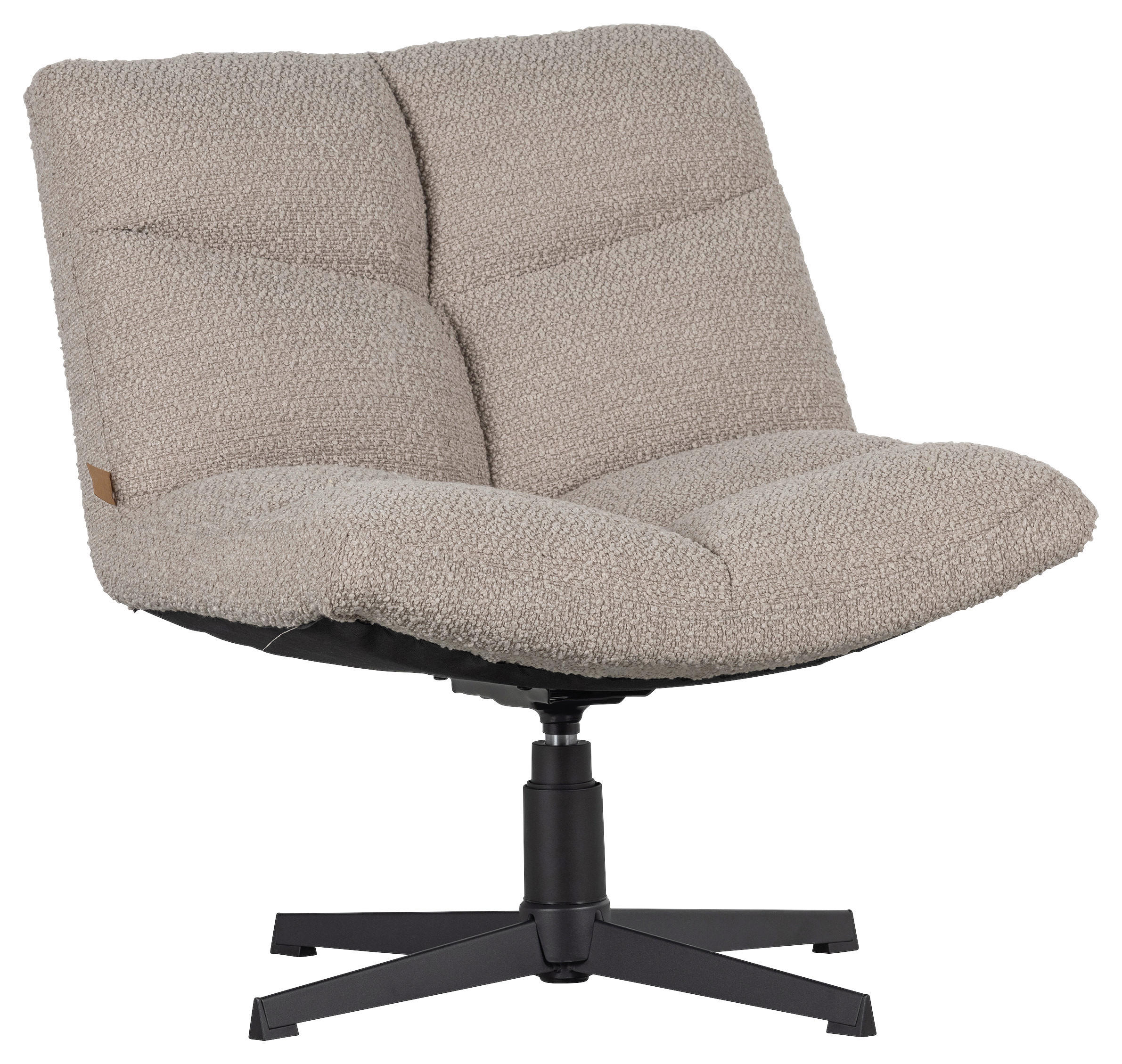 SESSEL Bouclé Sandfarben    - Sandfarben/Schwarz, Design, Textil/Metall (75/80/75cm) - Ambia Home