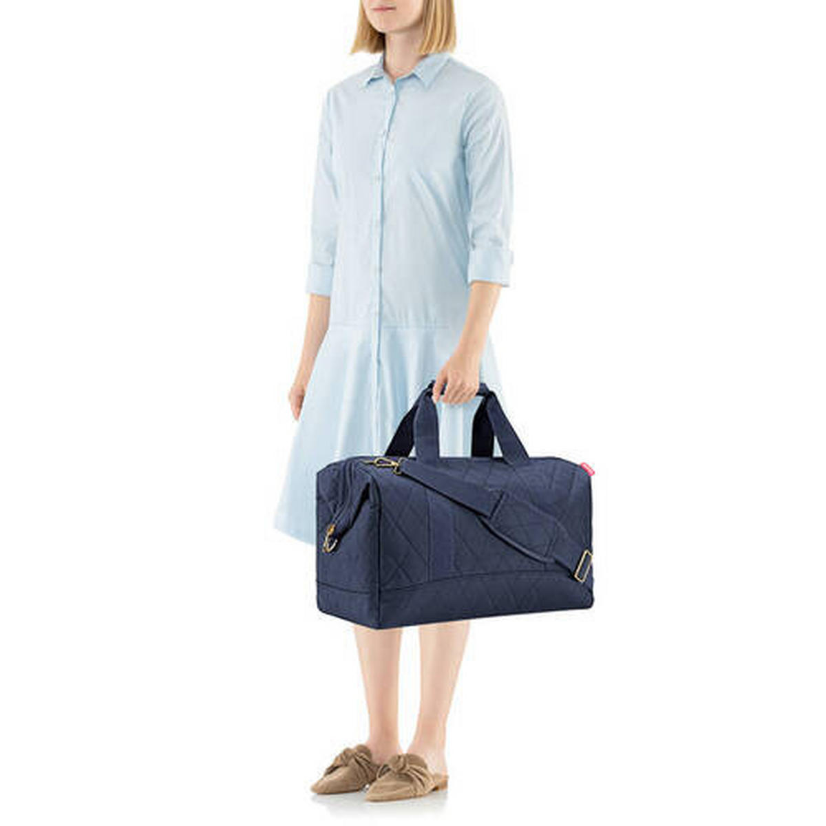 CESTOVNÁ TAŠKA 30 l - zlatá/tmavomodrá, Basics, textil (48/39,5/29cm) - Reisenthel