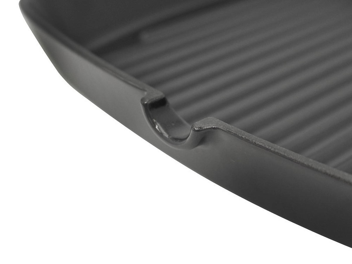 GRILLPFANNE 33928 Guss Grillpfanne Emaille  - Grau, Basics, Metall (28/28cm) - ELO