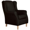 OHRENSESSEL in Flachgewebe Dunkelbraun  - Dunkelbraun/Buchefarben, Design, Holz/Textil (77/103/86cm) - Max Winzer
