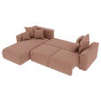 ECKSOFA in Lederlook Taupe  - Taupe/Chromfarben, KONVENTIONELL, Kunststoff/Textil (195/293cm) - Carryhome