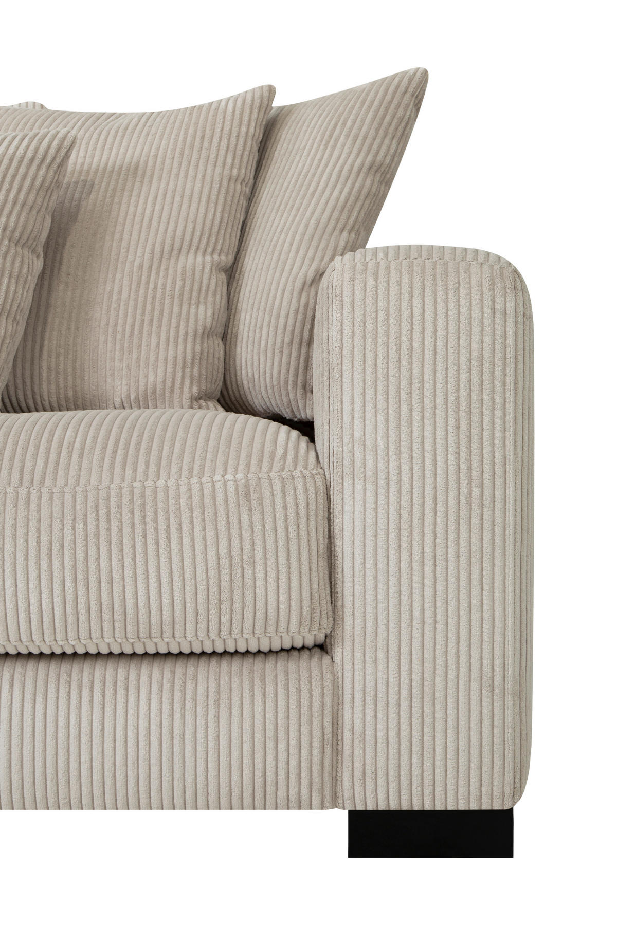 2,5-SITS SOFFA i manchester beige  - beige/svart, Klassisk, trä/textil (198/83/126cm) - Pure Home Comfort