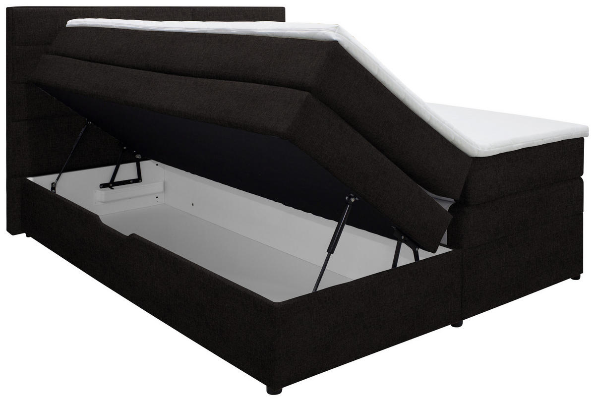 BOXSPRINGBETT 160/200 cm  in Dunkelbraun  - Wengefarben/Dunkelbraun, KONVENTIONELL, Holz/Textil (160/200cm) - Carryhome