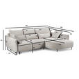 ECKSOFA in Chenille Hellgrau  200/285 cm  - Hellgrau/Schwarz, MODERN, Textil/Metall (200/285cm) - Carryhome