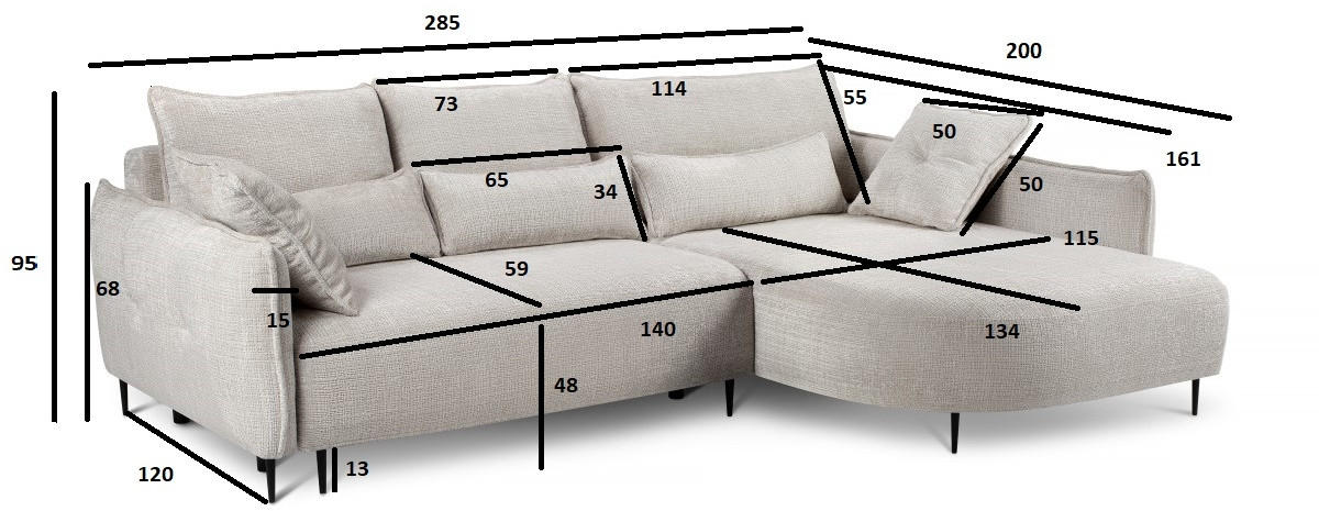 Thumbnail - Carryhome Ecksofa, Creme, Textil, 3-Sitzer, Füllung: Silikon, Schaumstoffflocken,Silikon, Schaumstoffflocken,Silikon, Sc...