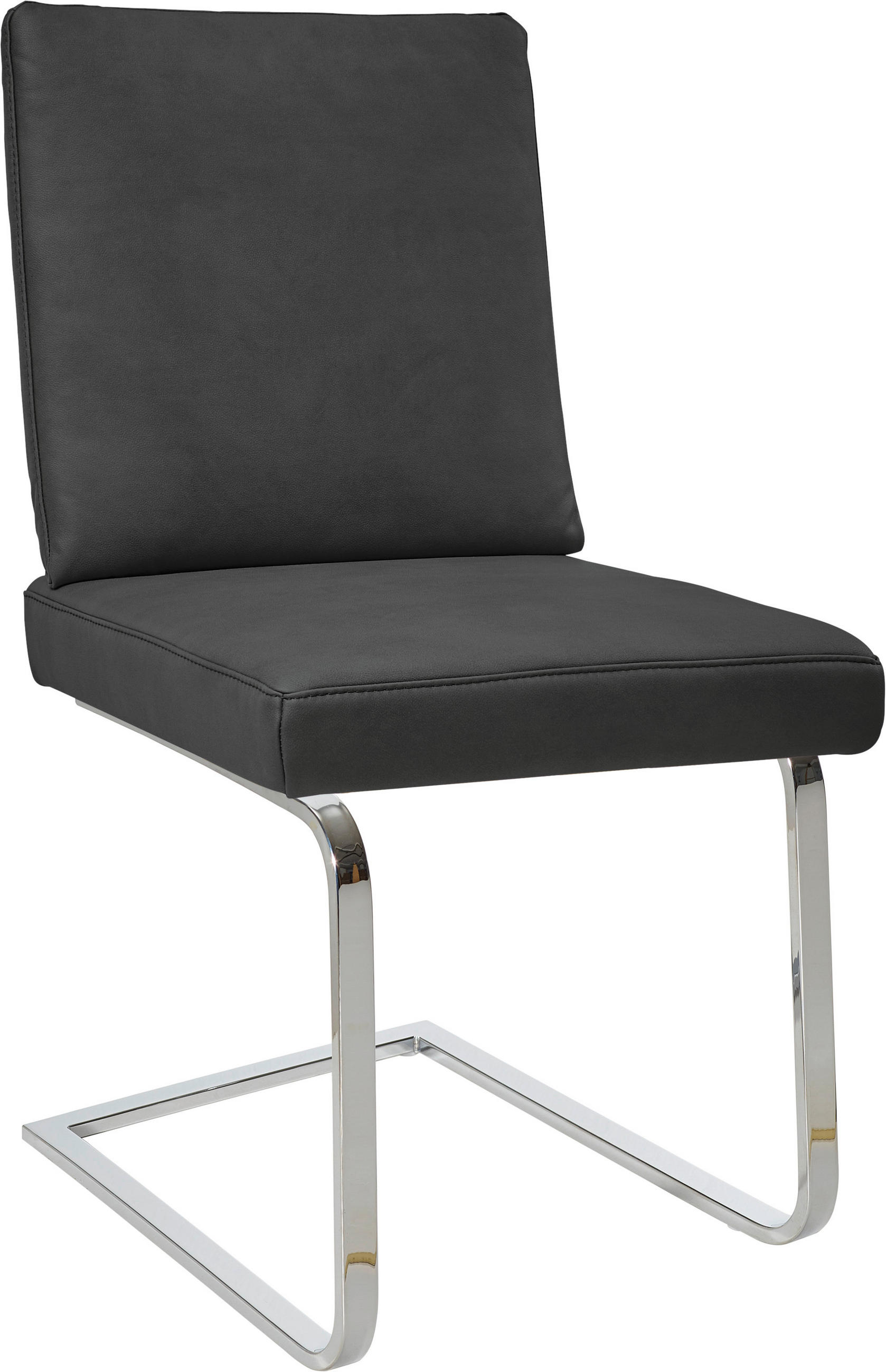 SCHWINGSTUHL  in Stahl Mikrofaser  - Chromfarben/Anthrazit, Design, Textil/Metall (46/92/60cm) - Dieter Knoll