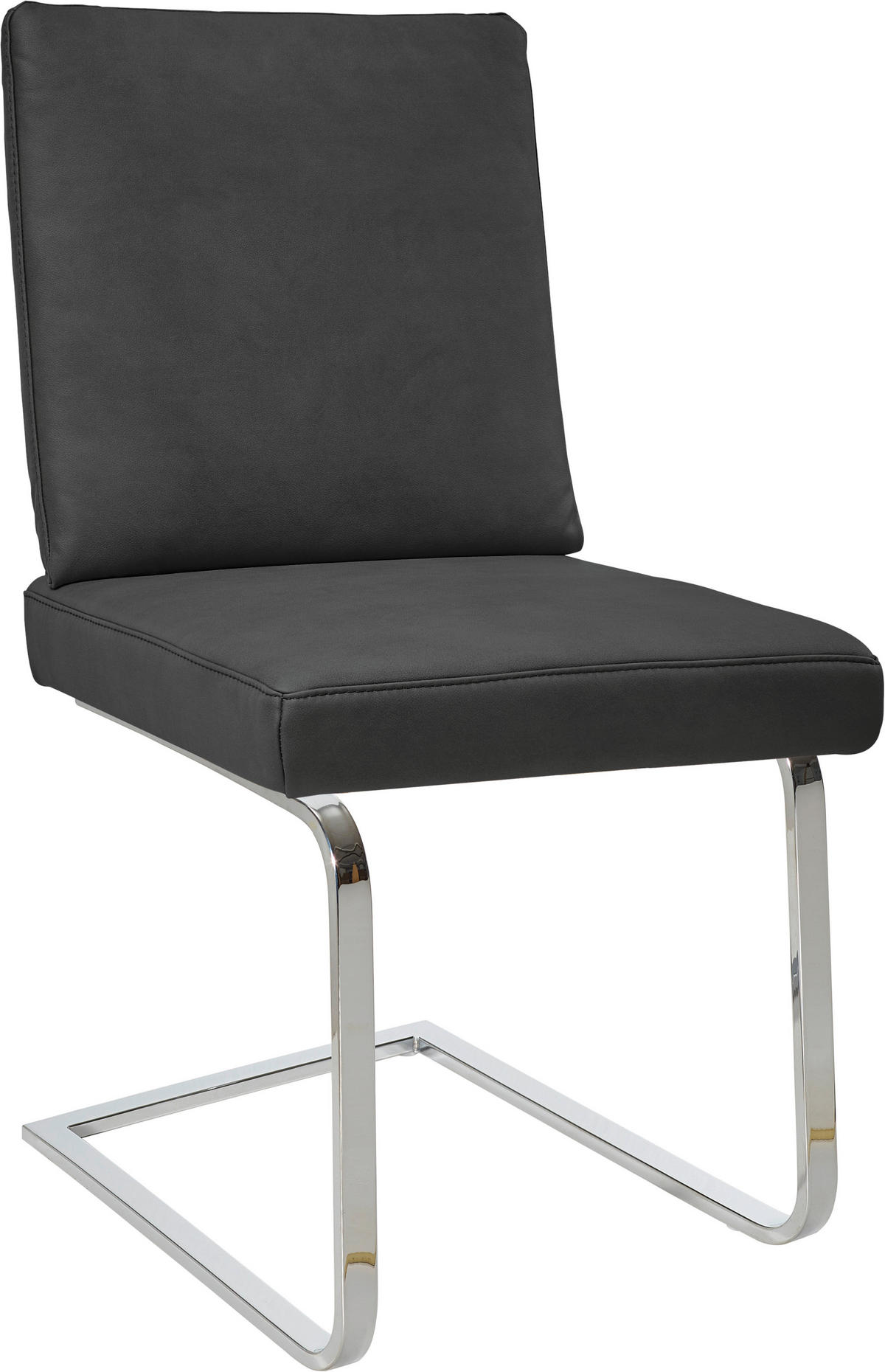 SCHWINGSTUHL  in Stahl Mikrofaser  - Chromfarben/Anthrazit, Design, Textil/Metall (46/92/60cm) - Dieter Knoll