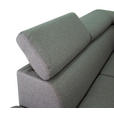 ECKSOFA in Webstoff Hellgrau  - Silberfarben/Hellgrau, Design, Textil/Metall (226/257cm) - Xora