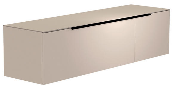 LOWBOARD  160/41/45 cm  Beimöbel erhältlich, hängend, Abdeckplatte aus Glas  - Sandfarben/Schwarz, Design, Glas/Holzwerkstoff (160/41/45cm) - Moderano