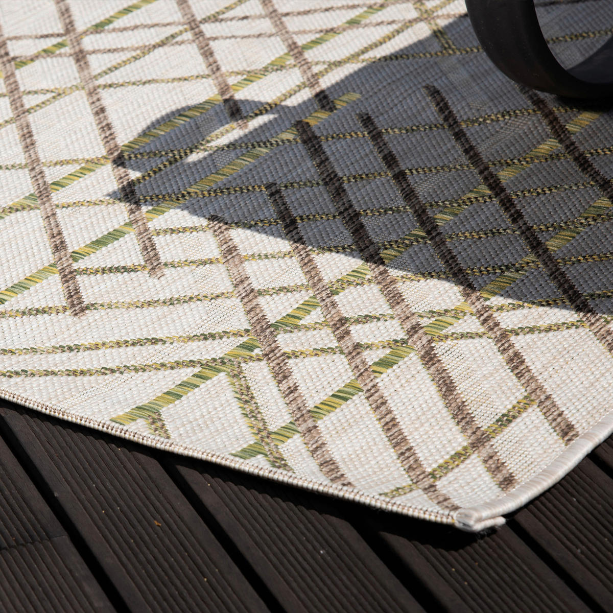 VENKOVNÍ KOBEREC, 80/150 cm, šedá, zelená - šedá/zelená, Basics, textil (80/150cm) - Livetastic