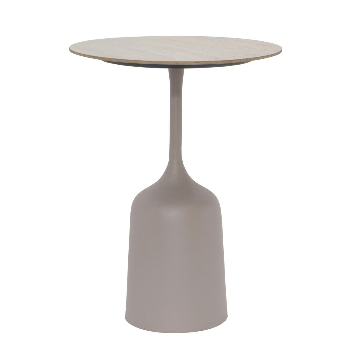 BEISTELLTISCH 40/40/53 cm Naturfarben, Taupe rund  - Taupe/Naturfarben, MODERN, Keramik/Metall (40/40/53cm) - Milino