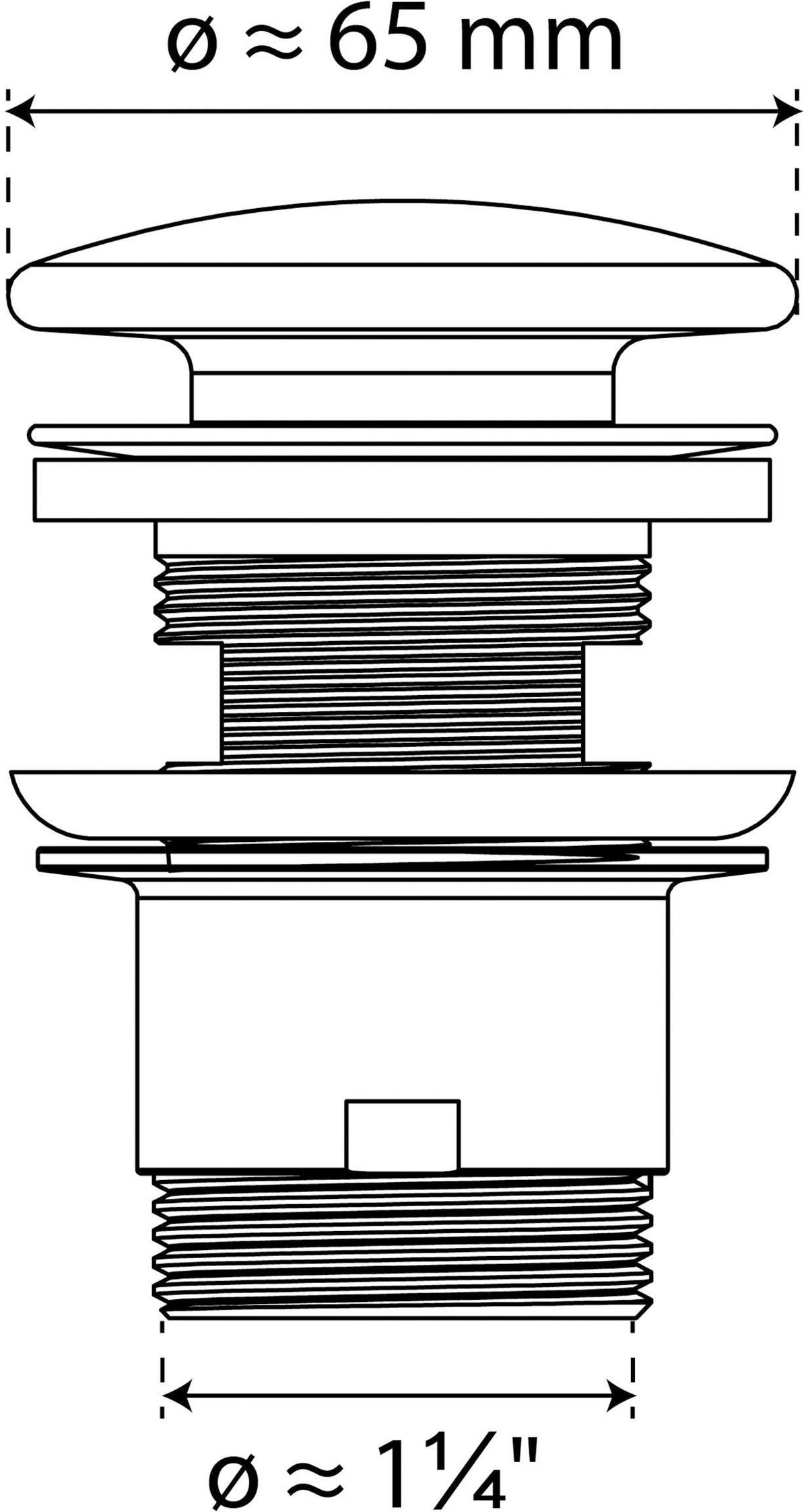 ABLAUFVENTIL  - Chromfarben/Weiß, Basics, Metall (6,5cm) - Schütte