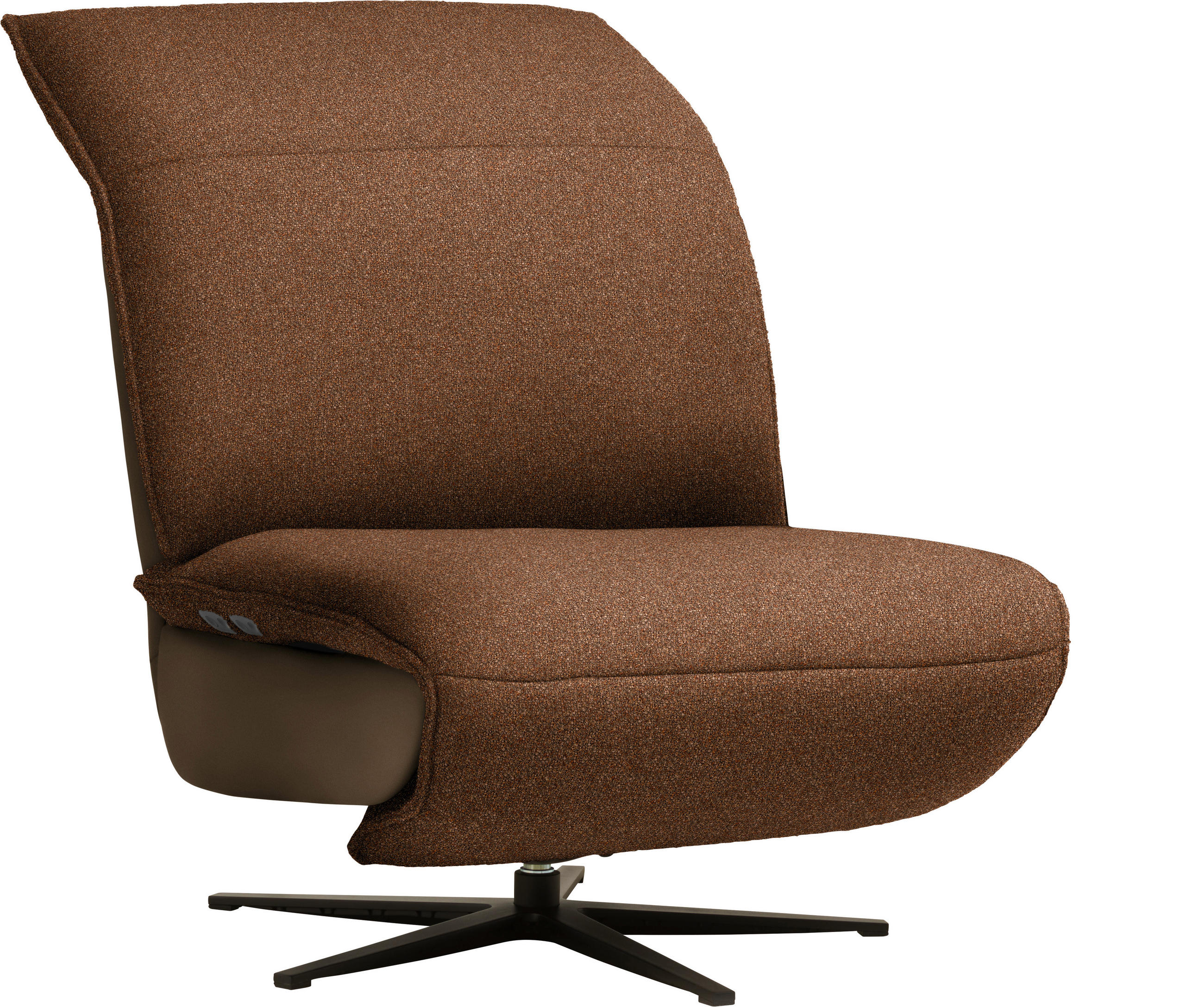 SESSEL Flachgewebe, Mikrofaser Cognac  - Cognac/Schwarz, Design, Textil/Metall (84/65/91cm) - Koinor