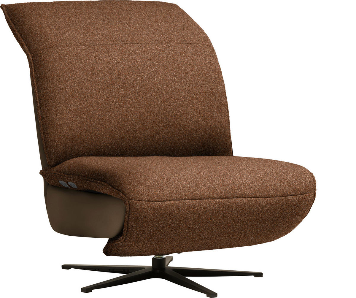 SESSEL Flachgewebe, Mikrofaser Cognac  - Cognac/Schwarz, Design, Textil/Metall (84/65/91cm) - Koinor