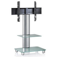 TV-RACK Metall, Glas Silberfarben, Transparent  - Transparent/Silberfarben, KONVENTIONELL, Glas/Metall (60/100/44cm) - MID.YOU