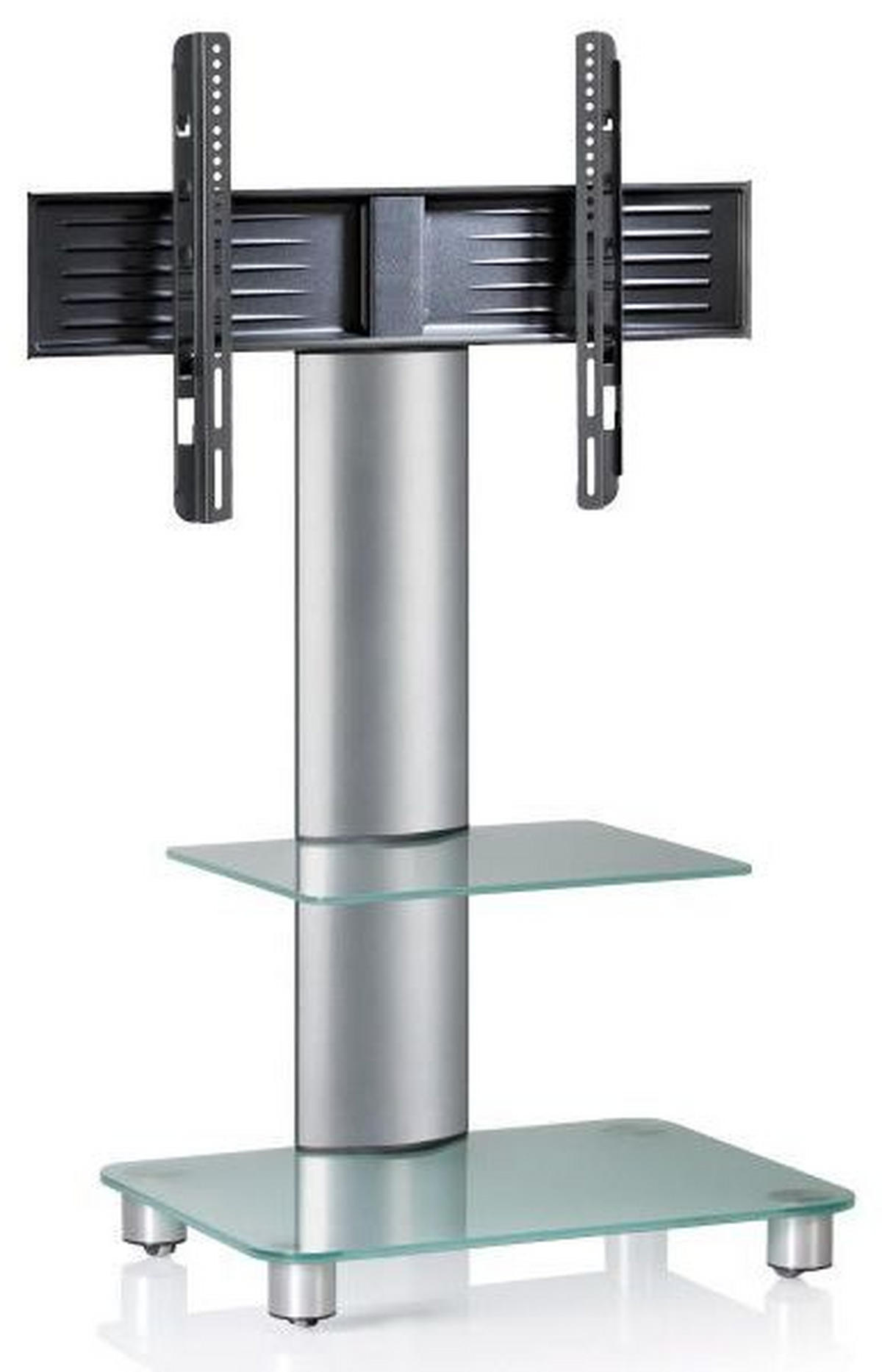 TV-RACK Metall, Glas Silberfarben, Transparent  - Transparent/Silberfarben, KONVENTIONELL, Glas/Metall (60/100/44cm) - MID.YOU