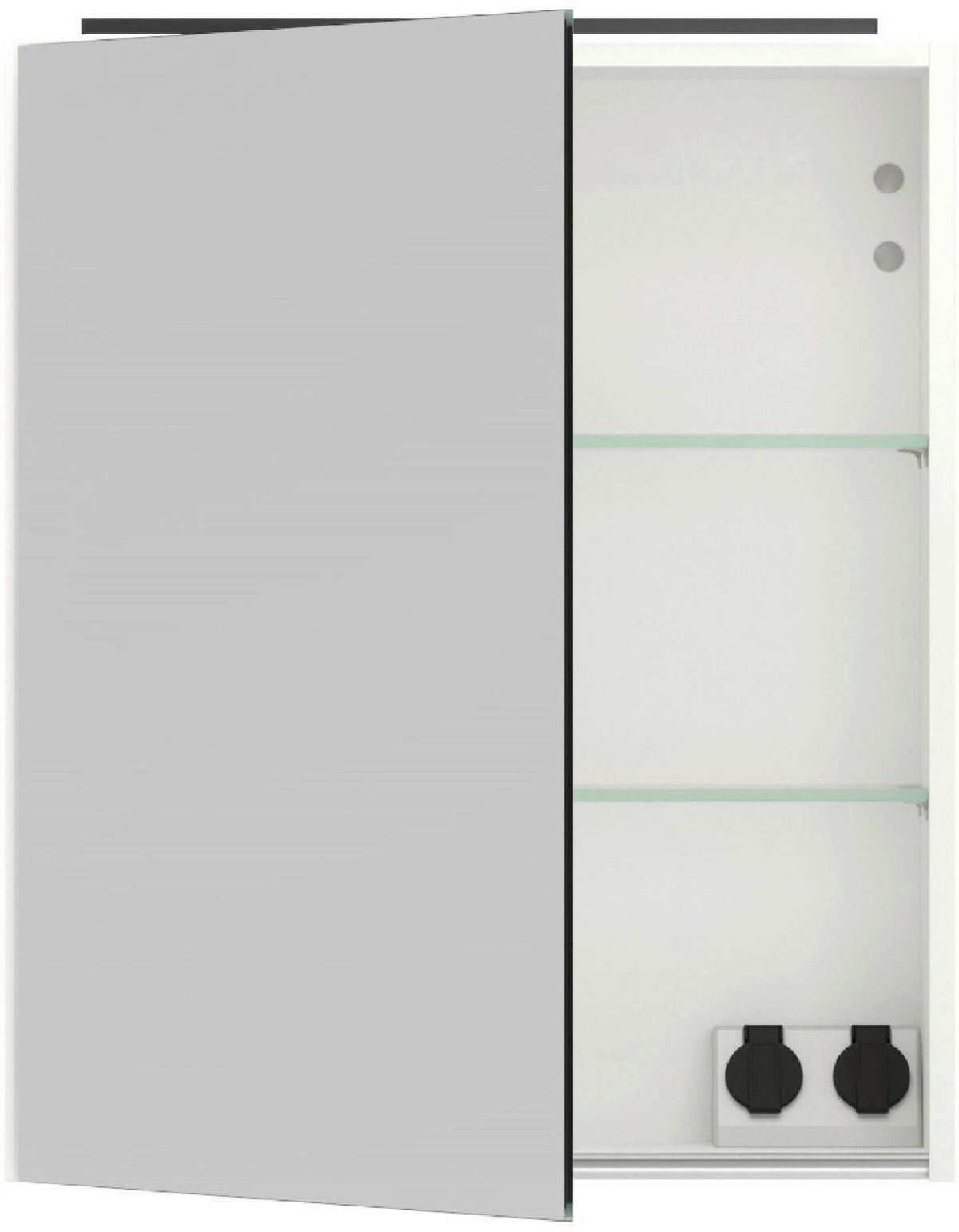 SPIEGELSCHRANK 60/72/21 cm  - Weiß Hochglanz/Alufarben, MODERN, Glas/Holzwerkstoff (60/72/21cm) - Nobilia