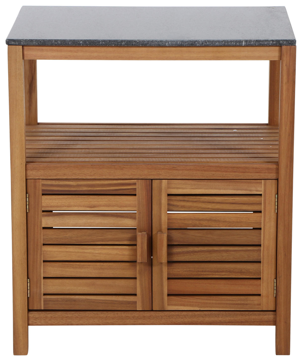 OUTDOORKÜCHE - Schwarz/Akaziefarben, MODERN, Holz/Stein (75/87/52cm) - Siena Garden