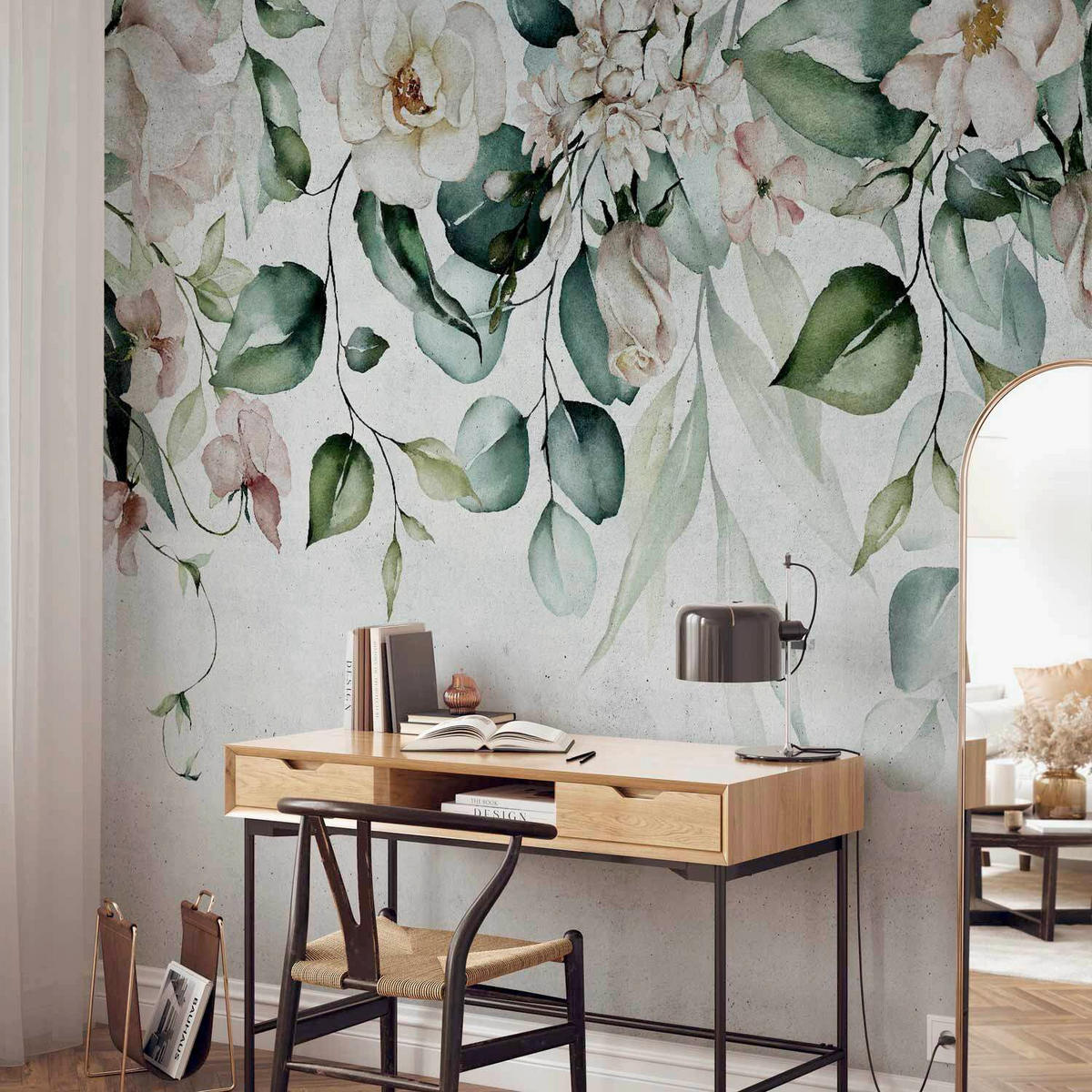 FOTOTAPETE  - Salbeigrün/Grauweiß, LIFESTYLE, Textil (250/175cm) - artgeist