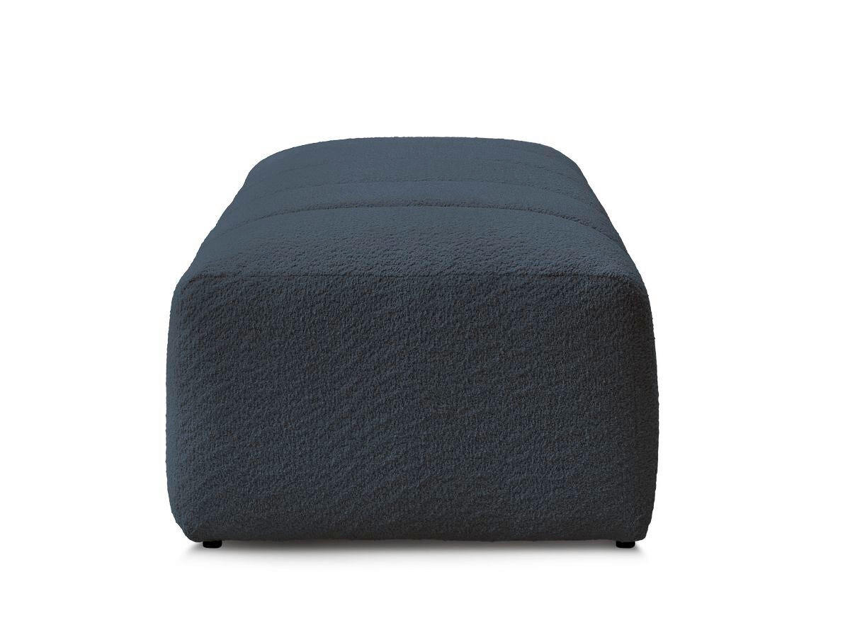 HOCKER ANNECY Bouclé Dunkelblau  - Schwarz/Dunkelblau, MODERN, Kunststoff/Textil (146/45/68cm)