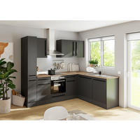 ECKKÜCHE 250/175 cm  in Schwarz  - Eichefarben/Schwarz, LIFESTYLE, Holzwerkstoff/Kunststoff (250/175cm) - P & B