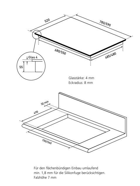 INDUKTIONSKOCHFELD KXI460  - Schwarz, Basics, Glas (59,0/5,5/48,0cm) - Oranier