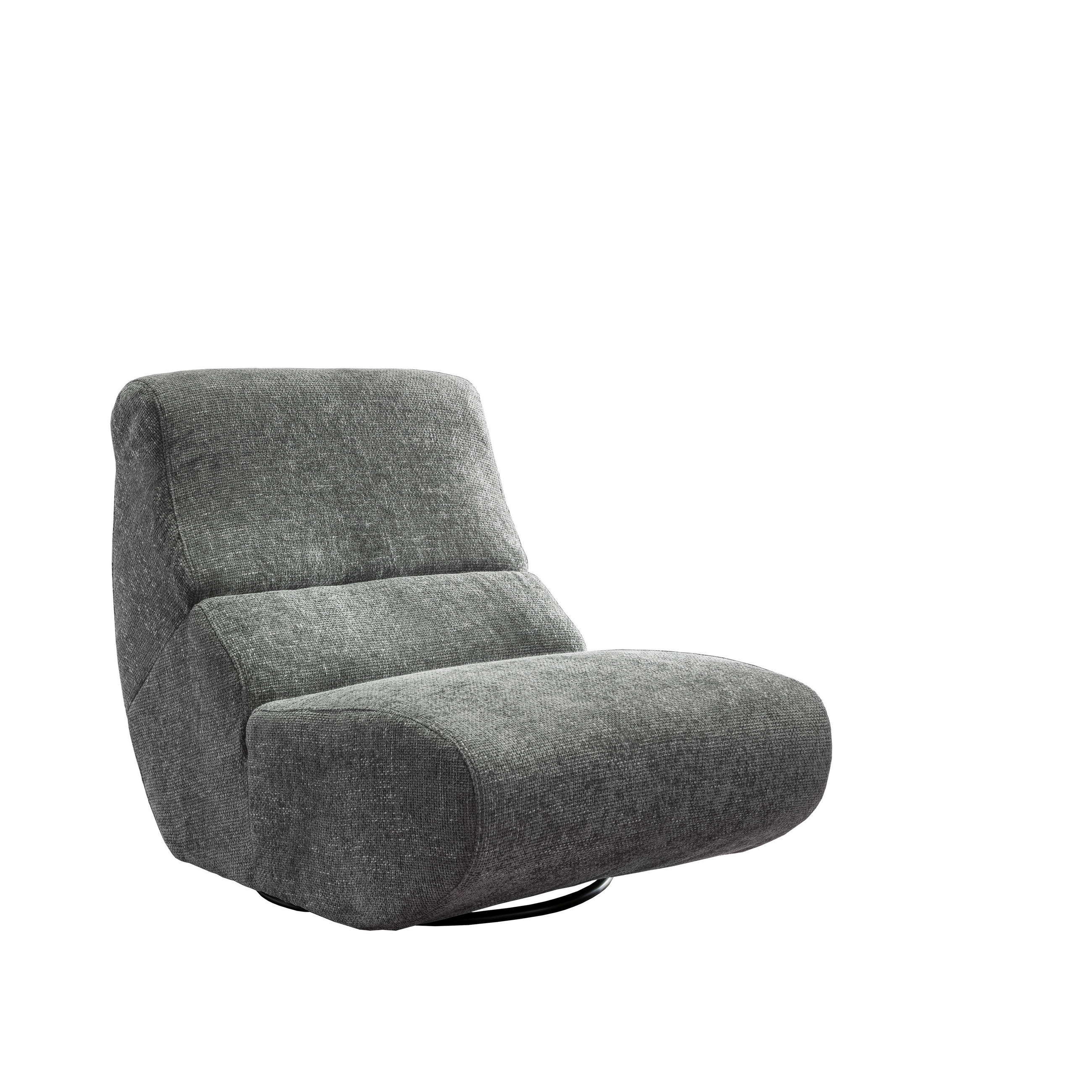 SESSEL in Struktur Grau  - Schwarz/Grau, Design, Textil/Metall (74/85/105cm) - Livetastic