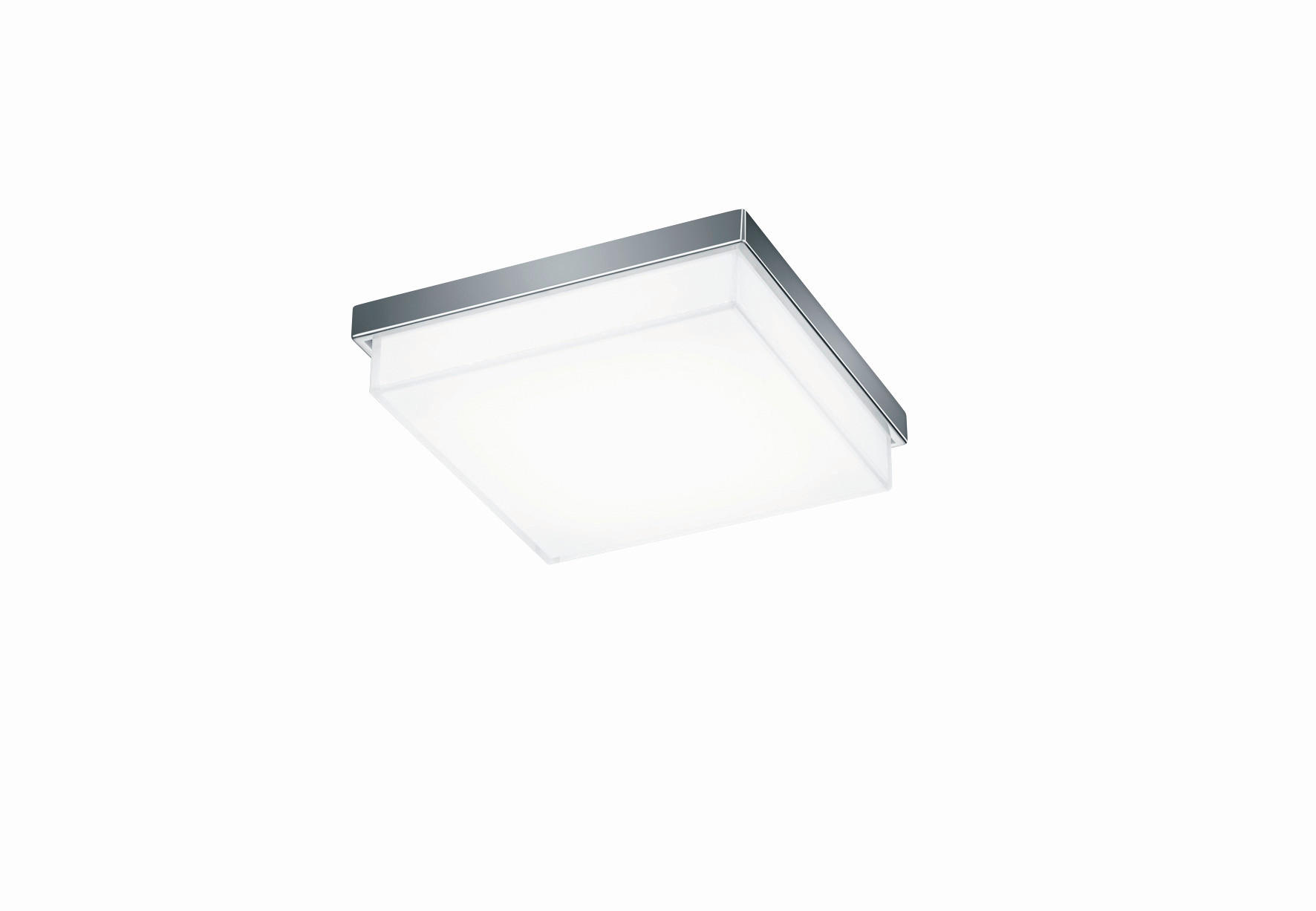 LED-DECKENLEUCHTE Cosi 21/21/6 cm   - Chromfarben, Design, Glas/Metall (21/21/6cm) - Helestra