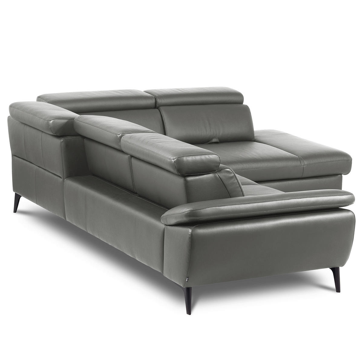 ECKSOFA  in Lederlook Echtleder Anthrazit  274/220 cm  - Anthrazit/Schwarz, Design, Leder/Textil (274/220cm) - Livetastic