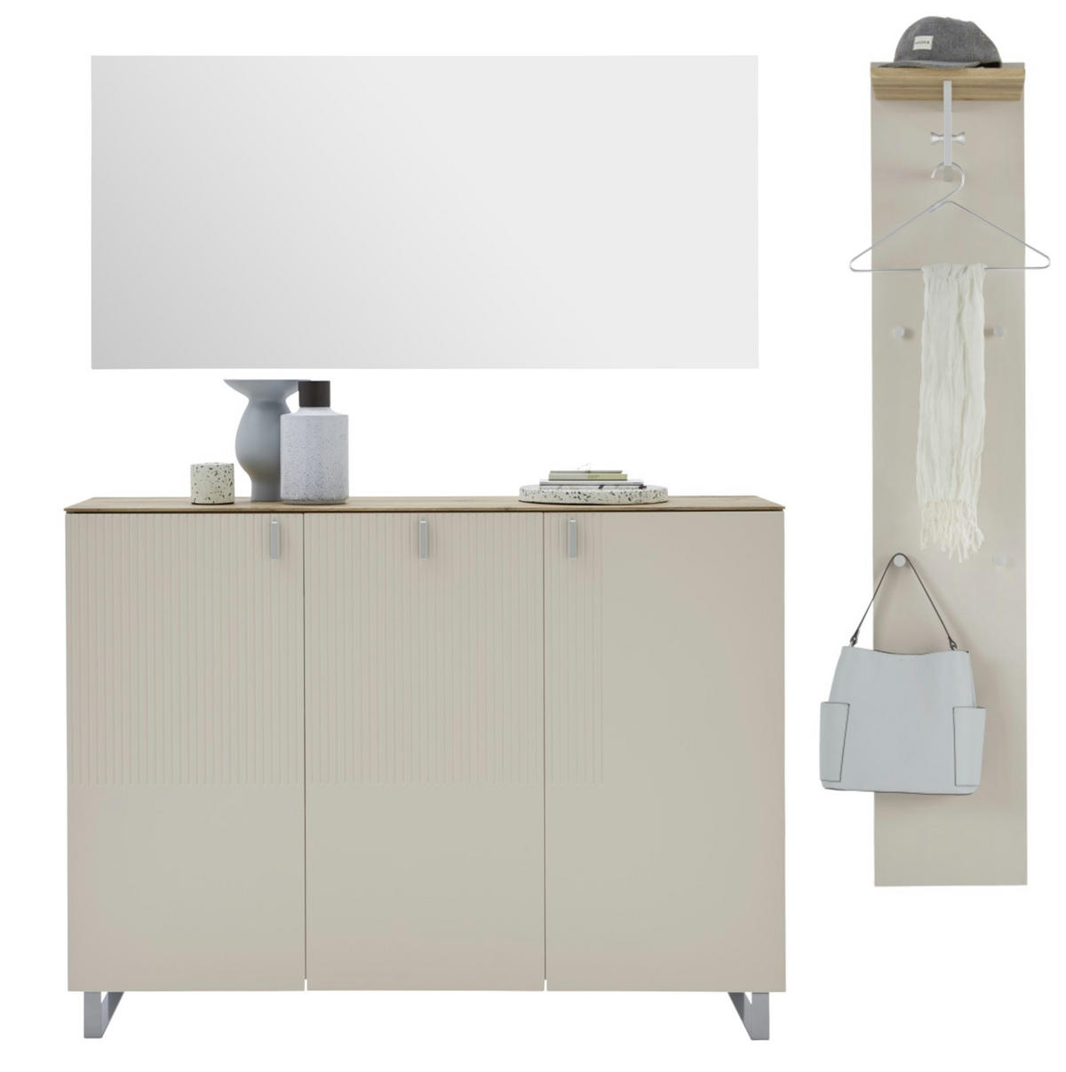 GARDEROBE 3-teilig  in 190/192/36 cm  - Sandfarben/Eichefarben, Design, Holz/Holzwerkstoff (190/192/36cm) - Dieter Knoll