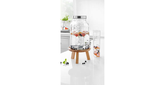 GETRÄNKESPENDER 5,6 L   - Edelstahlfarben/Transparent, Basics, Glas/Kunststoff (5,6l) - Novel