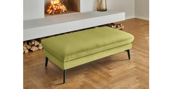 WOHNLANDSCHAFT  in Chenille, Flachgewebe Hellgrün  - Schwarz/Hellgrün, Design, Textil/Metall (208/344/180cm) - Dieter Knoll