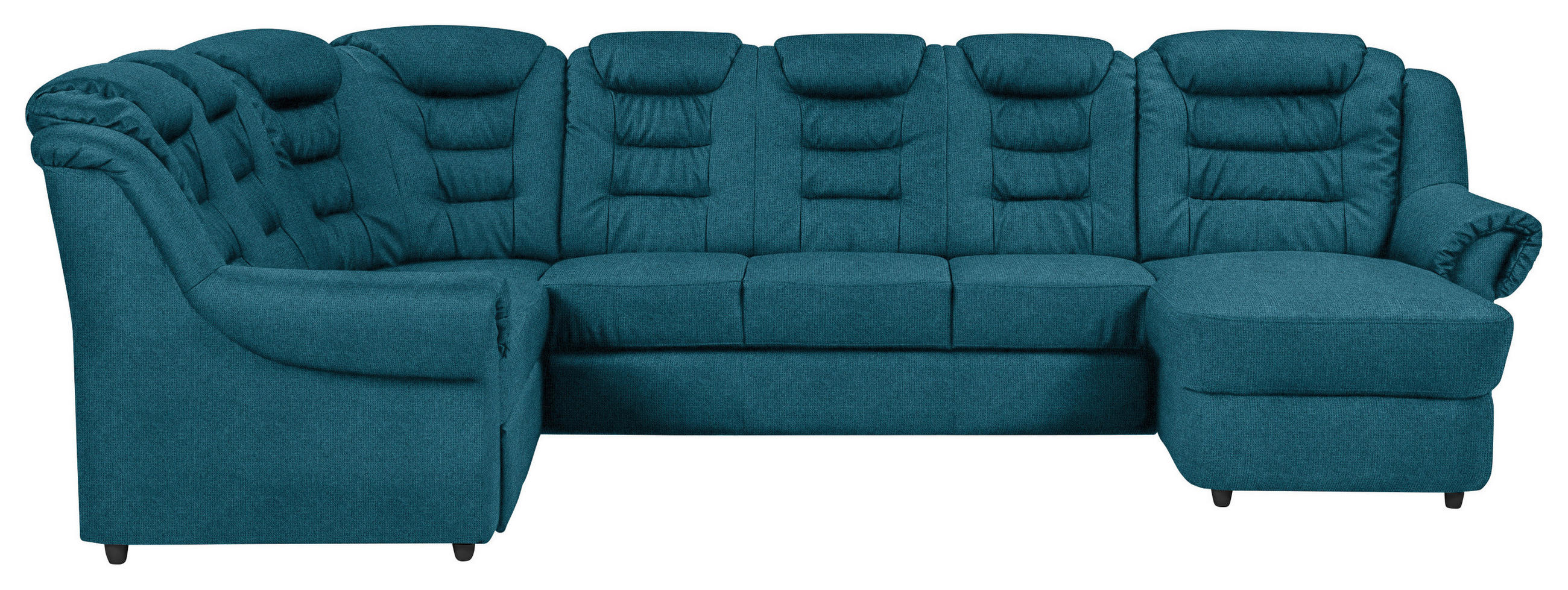 WOHNLANDSCHAFT in Chenille Blau - Blau/Schwarz, Konventionell, Kunststoff/Textil (216/333/165cm) - Livetastic