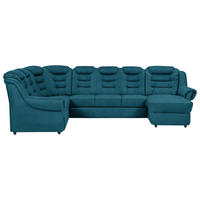 WOHNLANDSCHAFT in Chenille Blau  - Blau/Schwarz, Konventionell, Kunststoff/Textil (216/333/165cm) - Livetastic