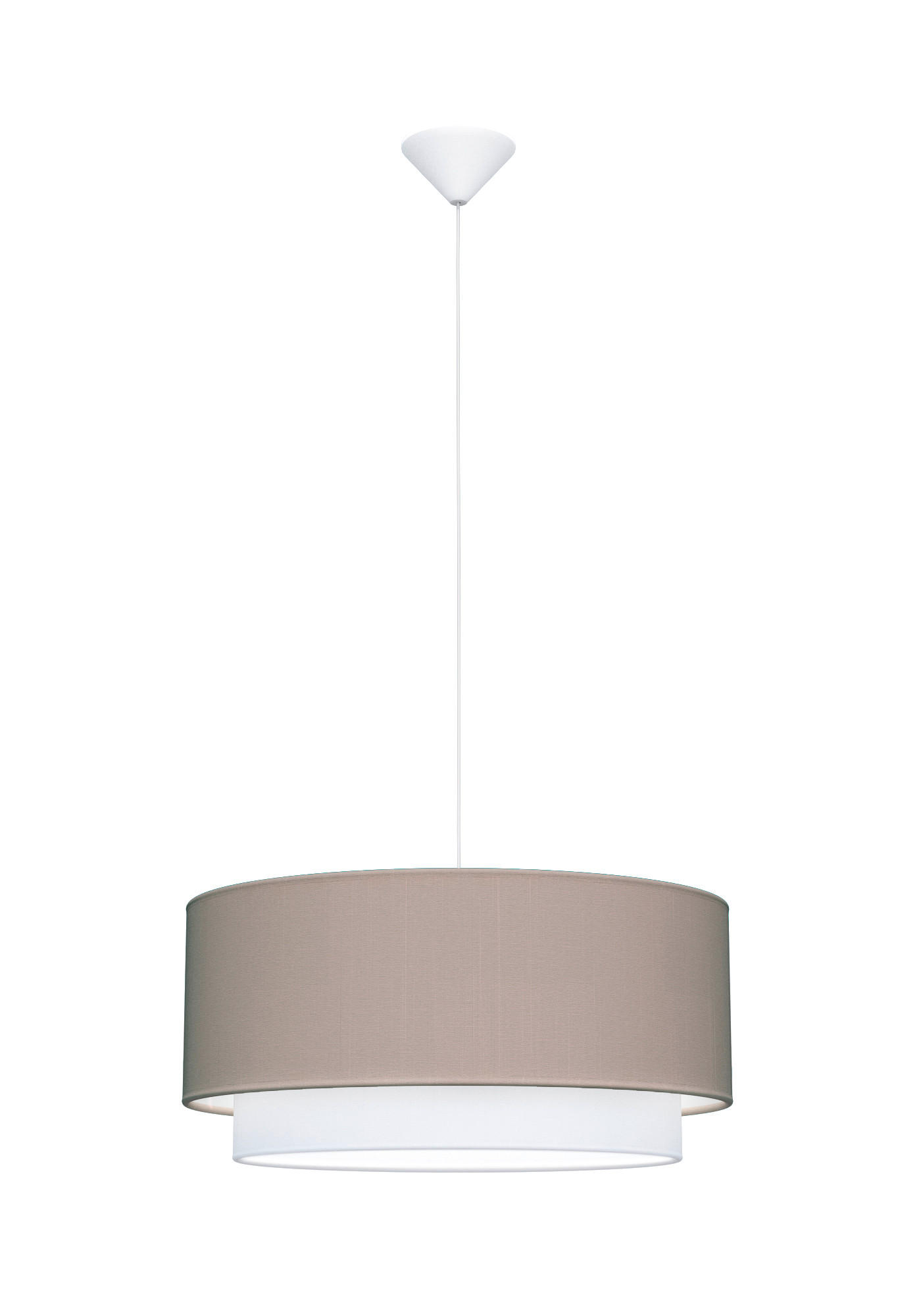 FÜGGŐLÁMPA 50/40/93 cm  - mokka/fehér, Basics, műanyag/textil (50/40/93cm)