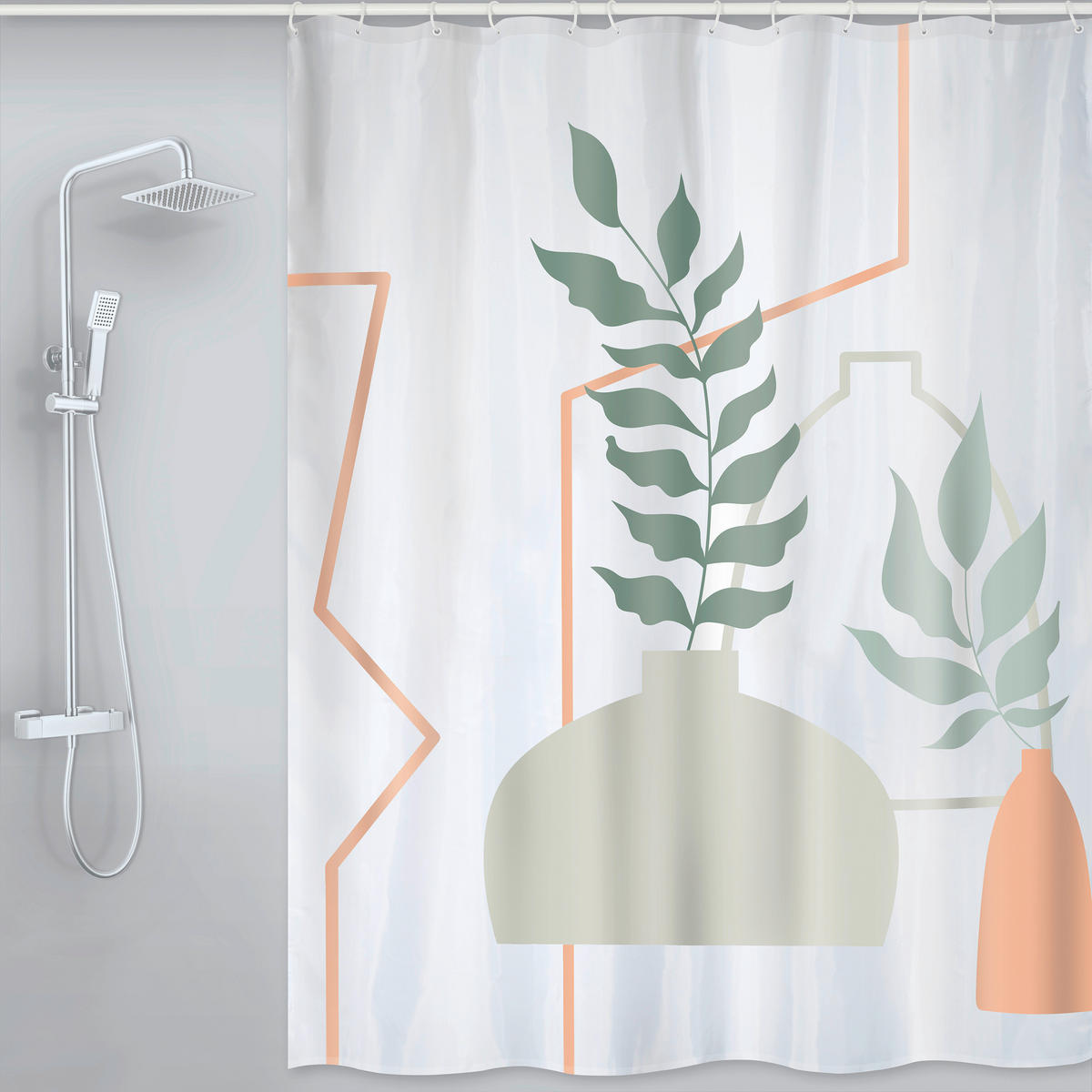 DUSCHVORHANG AMELIA 180/200 cm  - Multicolor, Basics, Textil (180/200cm) - Spirella