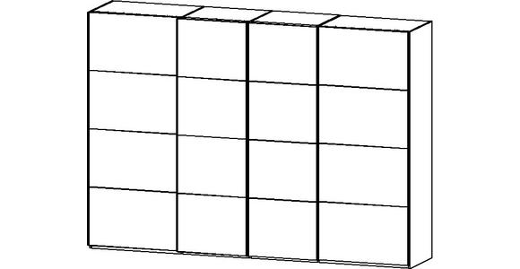 SCHWEBETÜRENSCHRANK 316/223/68 cm 4-türig Weiß  - Chromfarben/Weiß, Design, Holzwerkstoff/Metall (316/223/68cm) - Novel