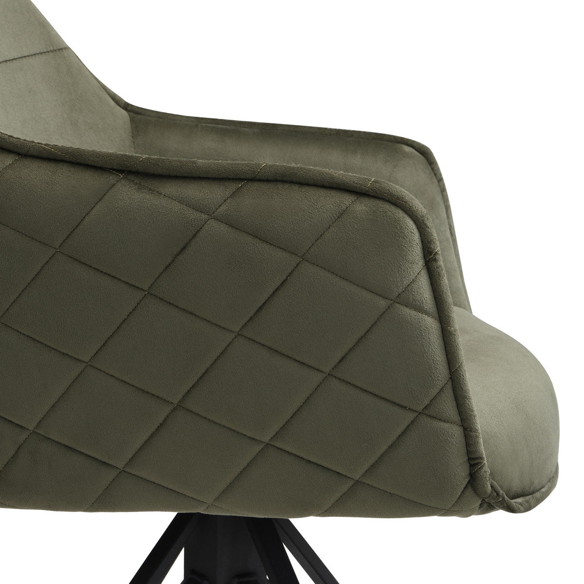 STOLICA S NASLONOM ZA RUKE  zelena, crna  metal, tekstil      - zelena/crna, Moderno, metal/tekstil (57/82/61cm) - Livetastic