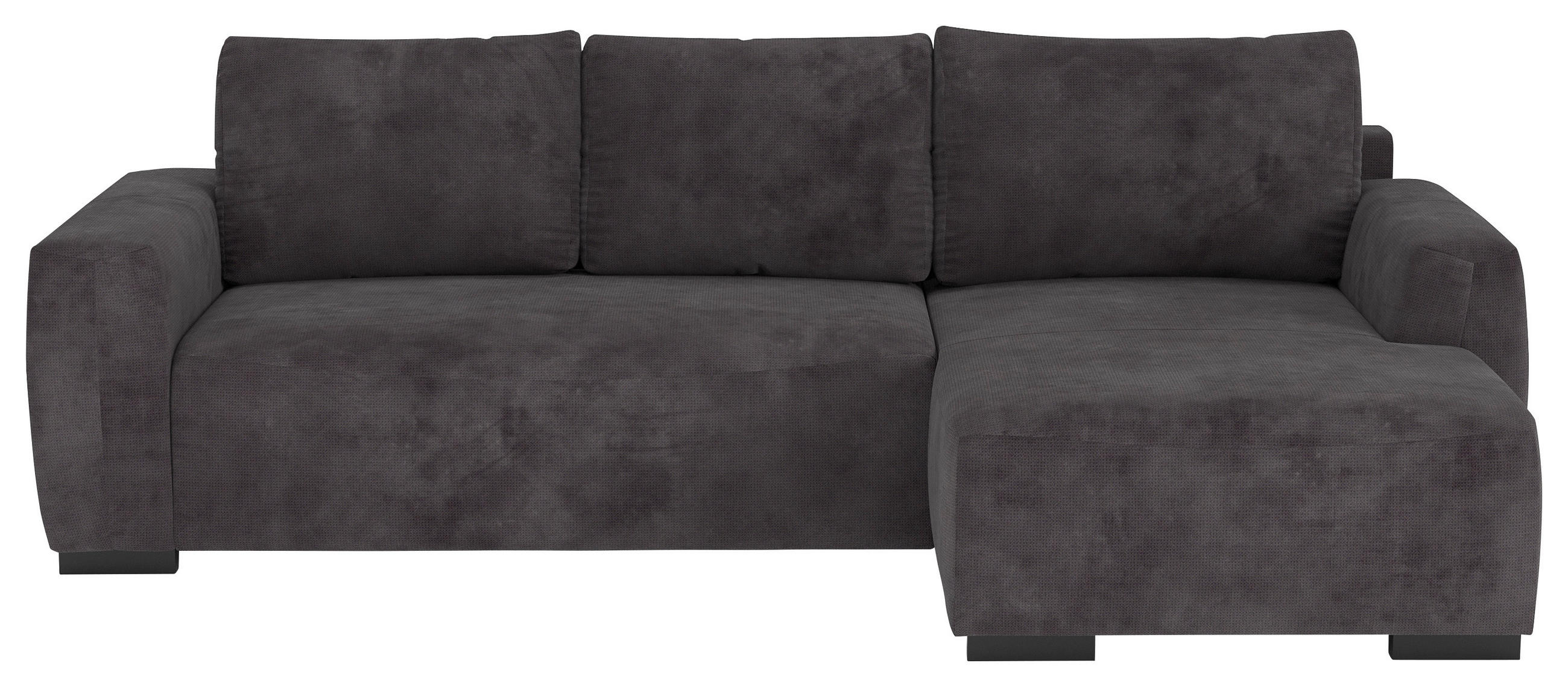 ECKSOFA  in Mikrofaser Schwarz  - Schwarz, Trend, Kunststoff/Textil (252/170cm) - MID.YOU