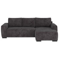 ECKSOFA  in Mikrofaser Schwarz  - Schwarz, Trend, Kunststoff/Textil (252/170cm) - MID.YOU