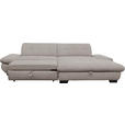 ECKSOFA in Mikrofaser Hellgrau  - Hellgrau/Schwarz, Design, Textil/Metall (290/198cm) - Xora