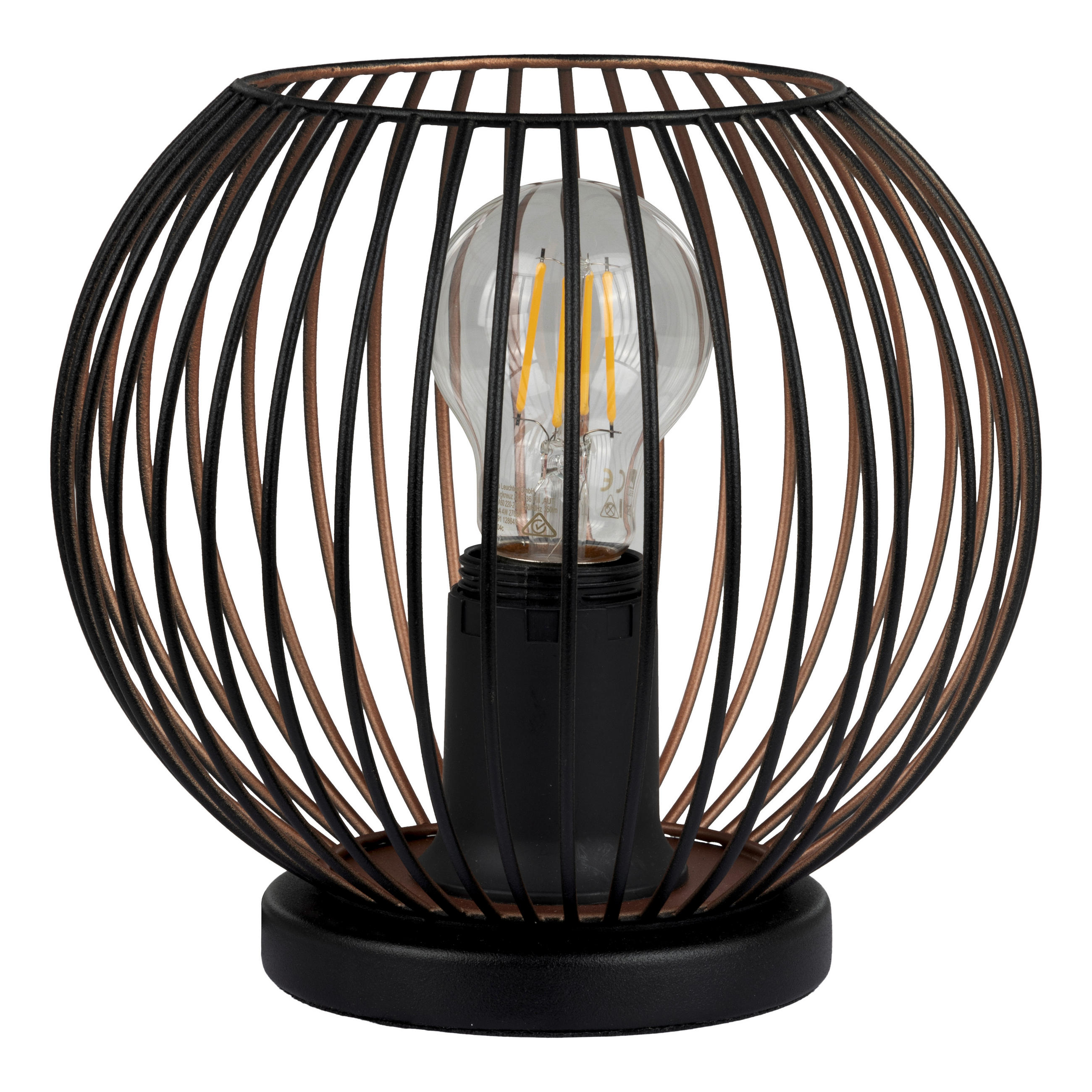 TISCHLEUCHTE ALMANZORA 20/18,5 cm   - Schwarz/Bronzefarben, Trend, Metall (20/18,5cm) - Eglo