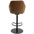 BARHOCKER in Metall, Leder Cognac  - Cognac/Schwarz, Design, Leder/Metall (59/109,5-120/42cm) - Johann Jakob