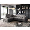ECKSOFA FERUCCE in Chenille Grau  200/276 cm  - Schwarz/Grau, Design, Textil/Metall (200/276cm) - MID.YOU