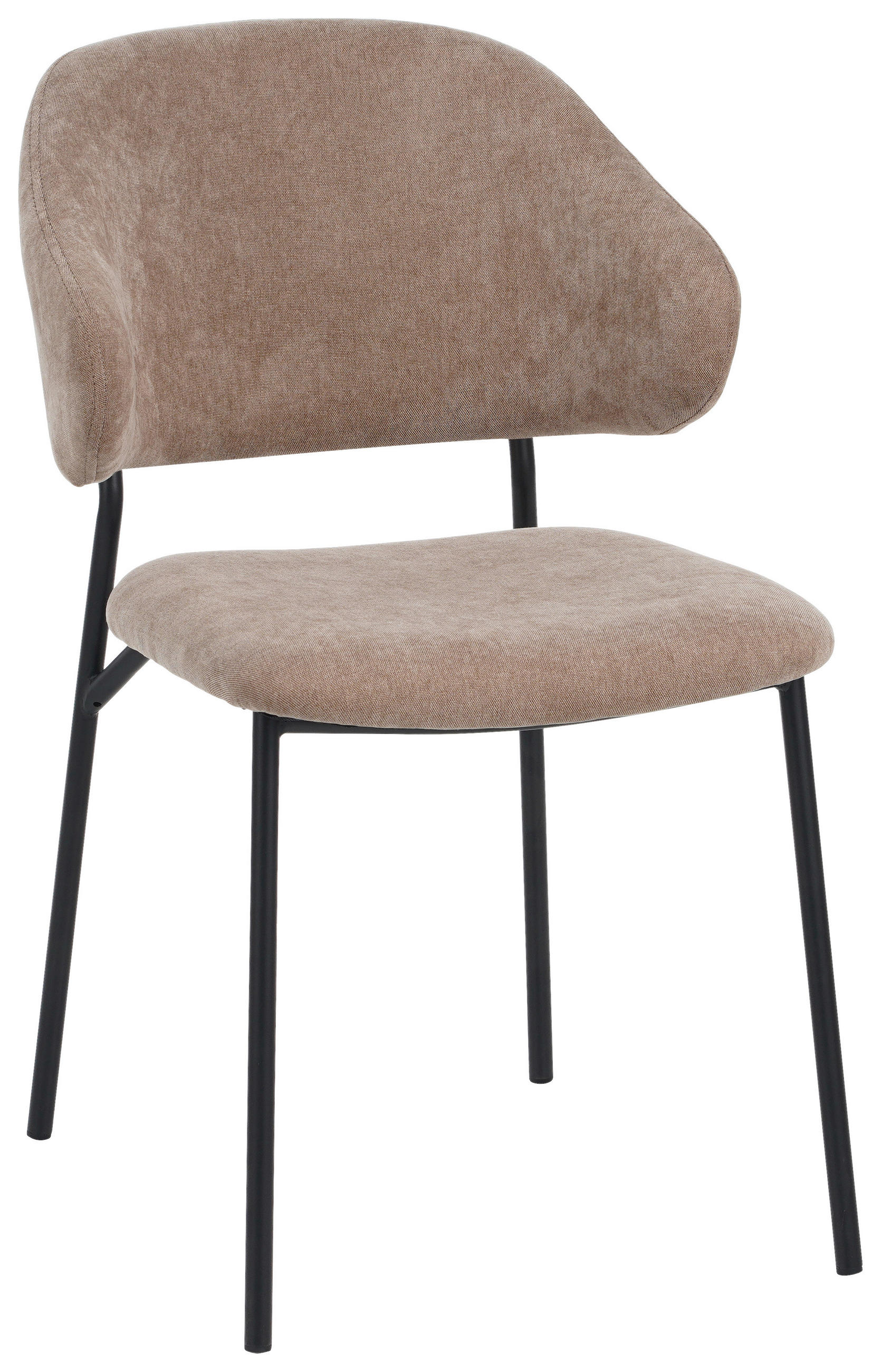 VIERFUßSTUHL - Schwarz/Braun, KONVENTIONELL, Textil/Metall (52/83/61cm) - MID.YOU