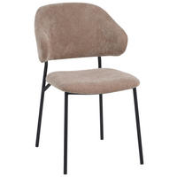 STUHL Mikrofaser Braun, Schwarz  - Schwarz/Braun, KONVENTIONELL, Textil/Metall (52/83/61cm) - MID.YOU