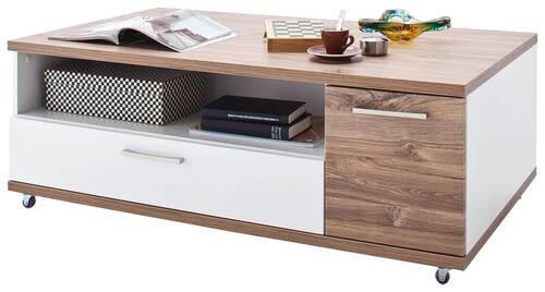 COUCHTISCH in Holzwerkstoff 115/70/42 cm  - Weiss/Eichefarben, Design, Holzwerkstoff/Kunststoff (115/70/42cm) - Livetastic
