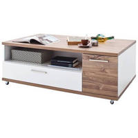COUCHTISCH in Holzwerkstoff 115/70/42 cm  - Weiss/Eichefarben, Design, Holzwerkstoff/Kunststoff (115/70/42cm) - Livetastic